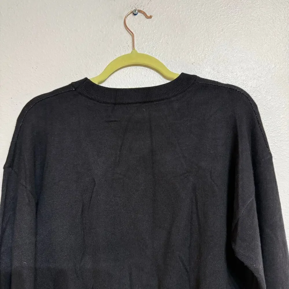 Forever 21 Black New York Graphic Knit Sweater Sz S